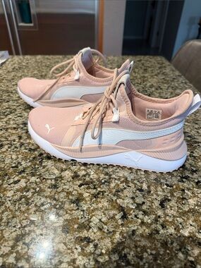 Puma Women's Blush Pink and White Athletic Sneakers
